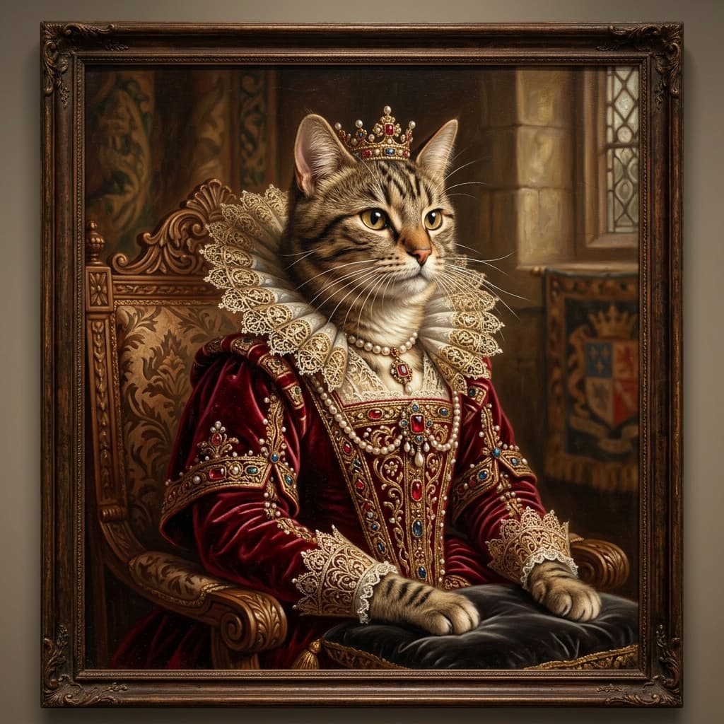 Cat Pet Portrait AI Renaissance Style Preview