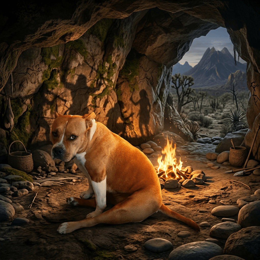 caveman pet portrait