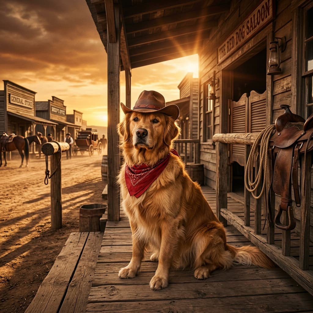 cowboy pet portrait