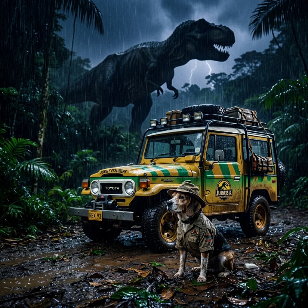Prehistoric Safari pet portrait style preview