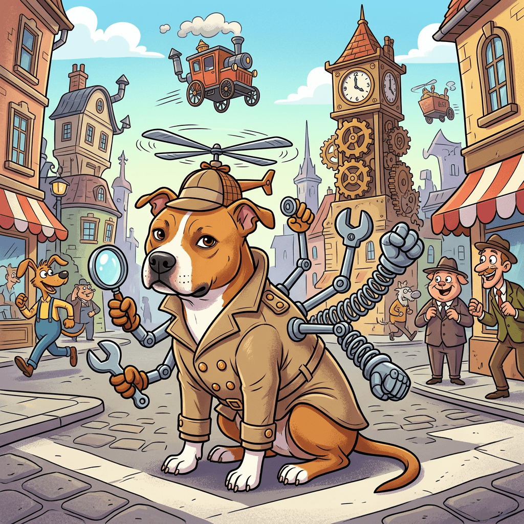 Cyborg Detective pet portrait preview