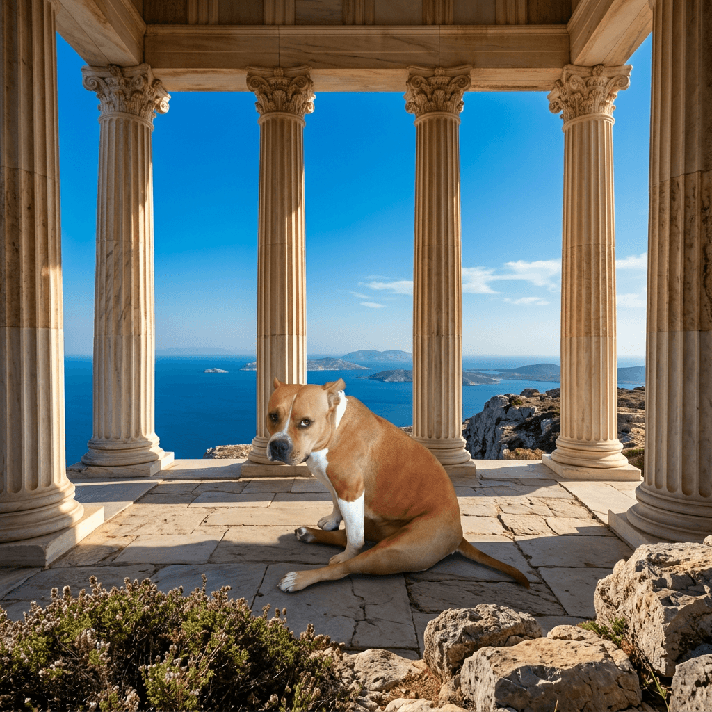 Ancient Greece pet portrait style preview