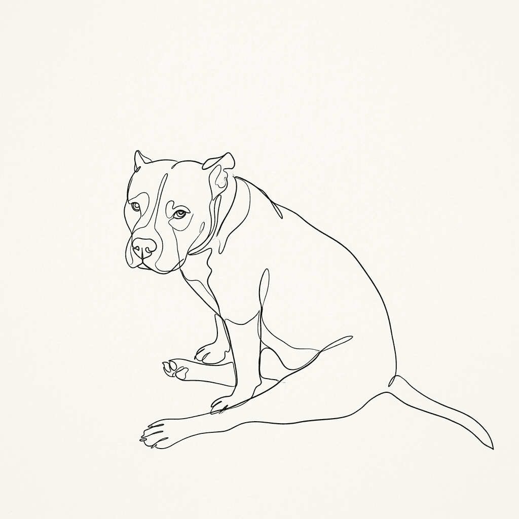 Line Art pet portrait style preview