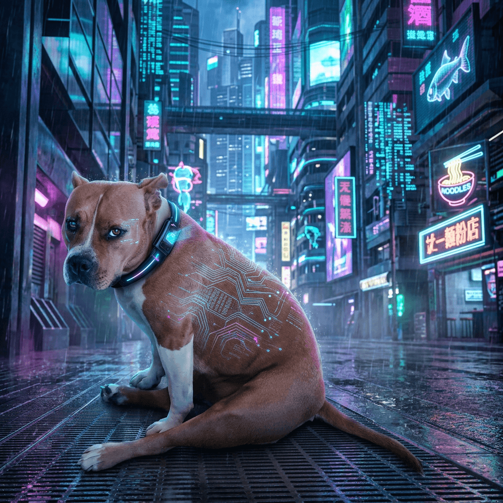 Cyberpunk pet portrait style preview
