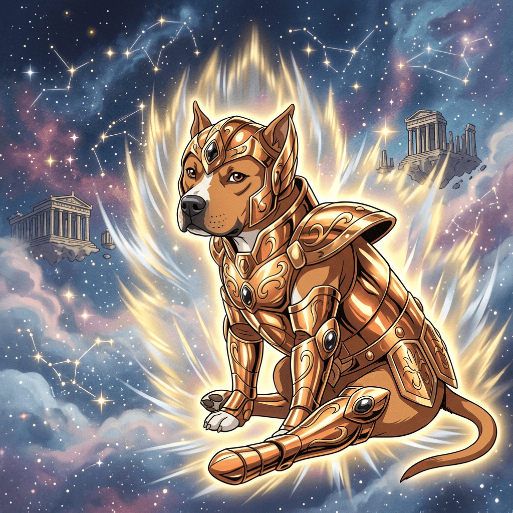 cosmic armor anime pet portrait