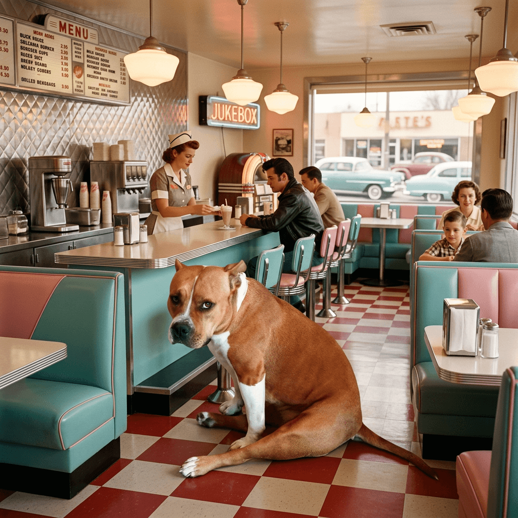1950s americana pet portrait