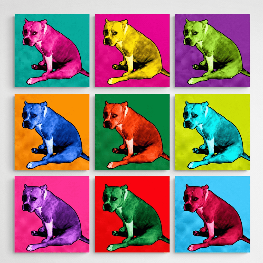 warhol grid pet portrait