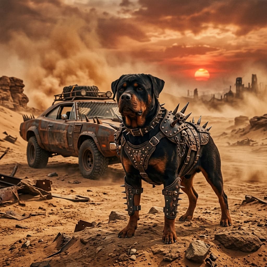 wasteland warrior pet portrait